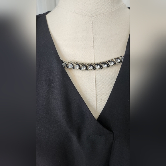 Black sleeveless top with removable rhinestone detail at neckline - Picture 10 of 10